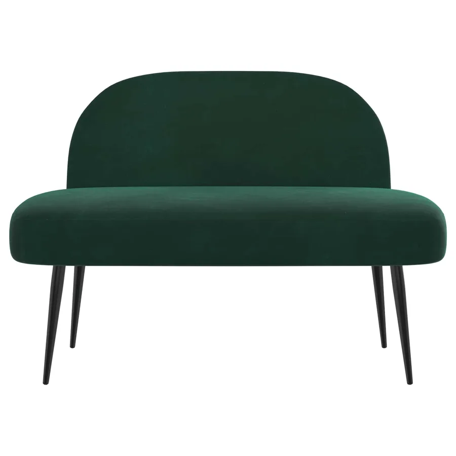 Banc rembourré avec dossier Vert foncé 110 x 60 x 76 cm Velours - 3