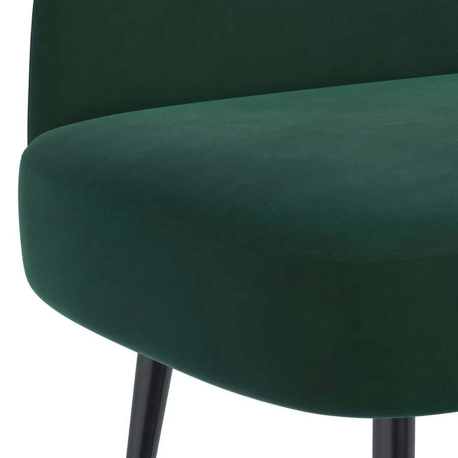 Banc rembourré avec dossier Vert foncé 110 x 60 x 76 cm Velours - 5