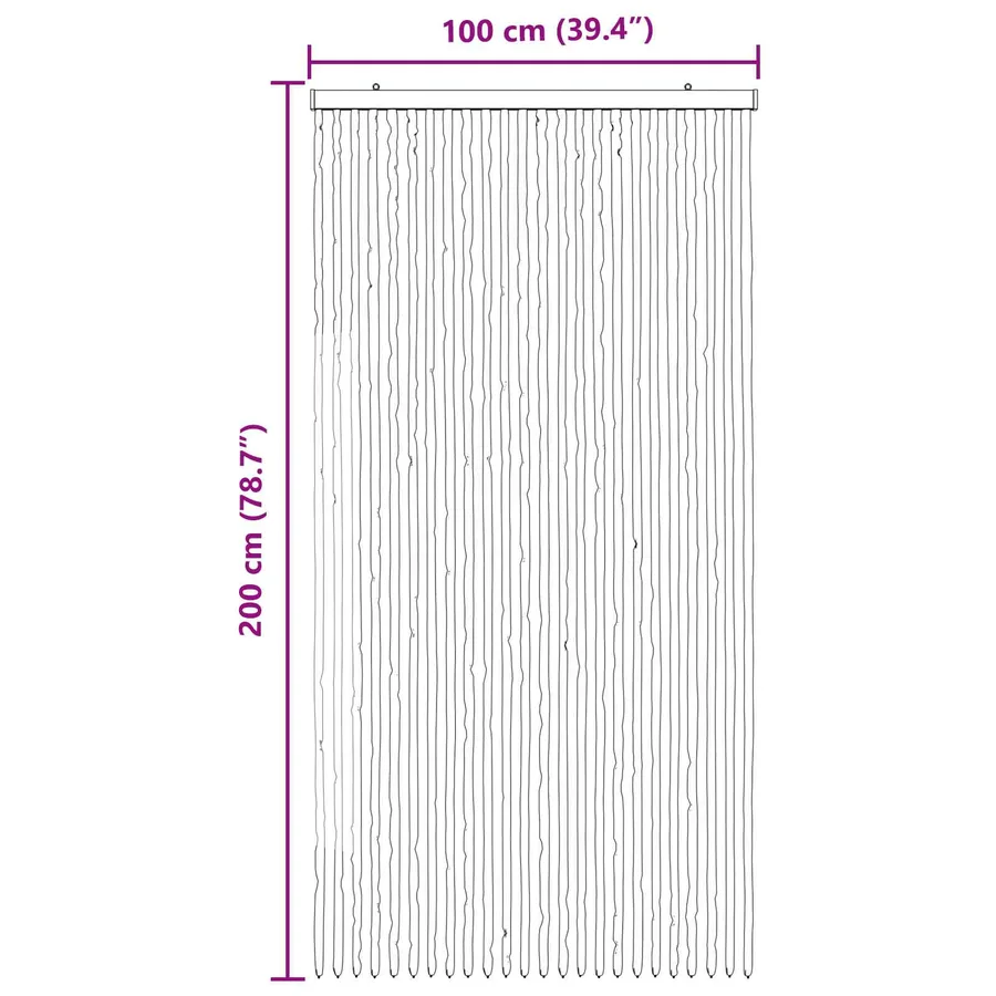 Rideau anti-insectes en chenille Marron foncé et beige - 6