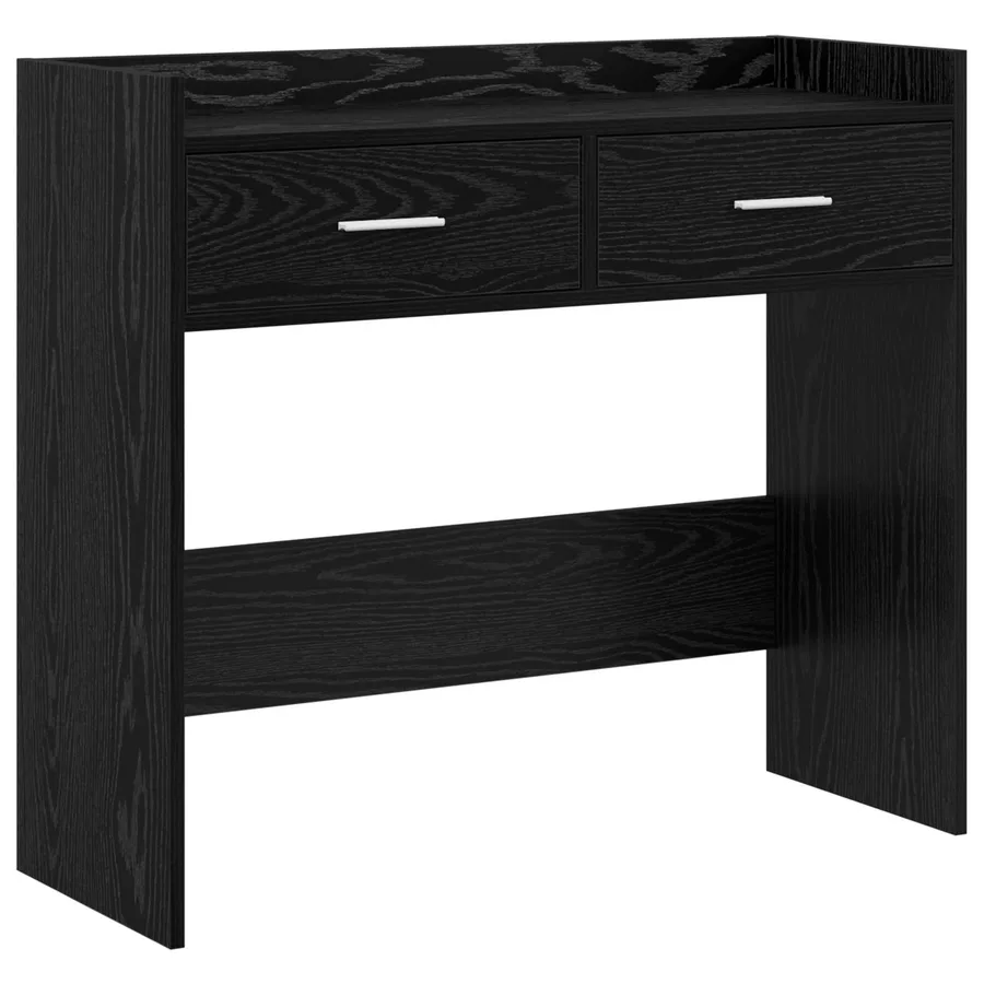 Table console Chêne noir 90 x 35 x 80 cm Bois d'ingénierie - 2