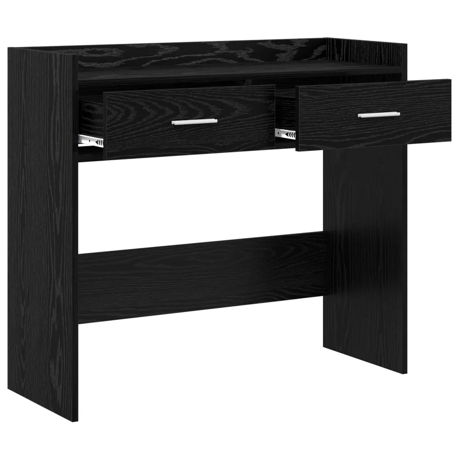 Table console Chêne noir 90 x 35 x 80 cm Bois d'ingénierie - 4