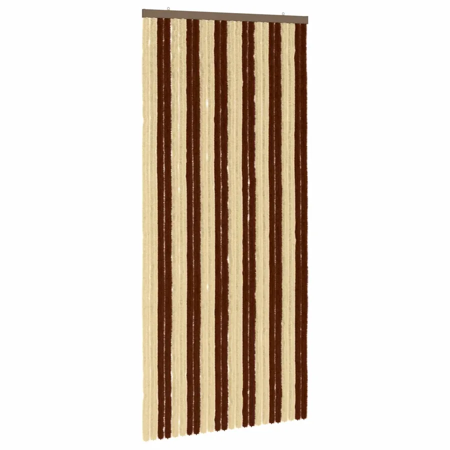 Rideau anti-insectes en chenille Marron et beige 100 x 220 cm - 2