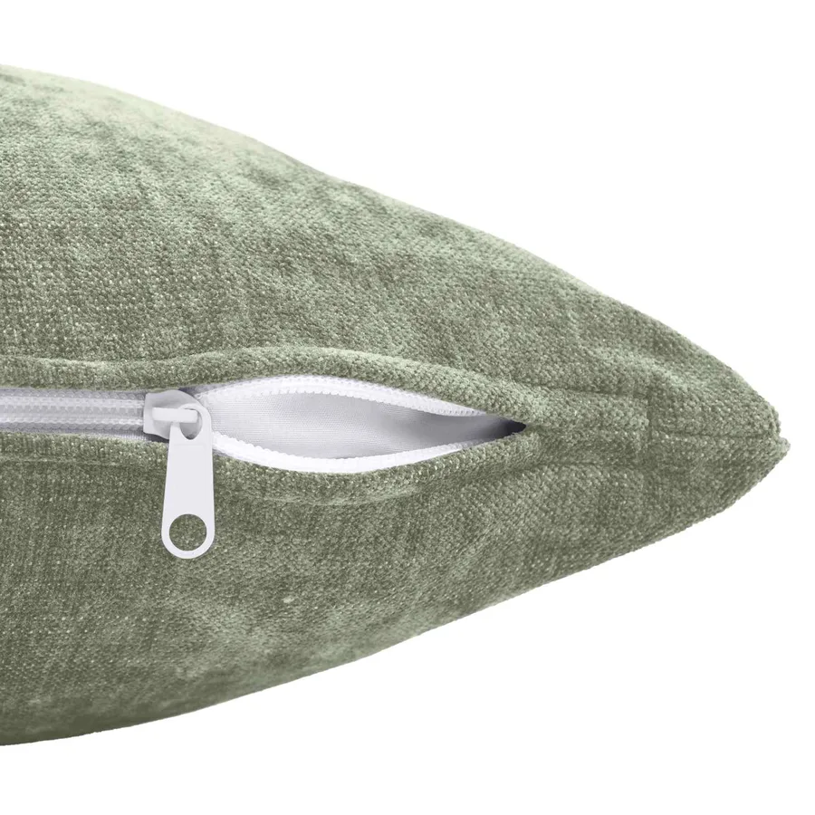 Housse de coussin 12 pcs HEERLEN Vert 40 x 40 cm Tissu Chenille - 5