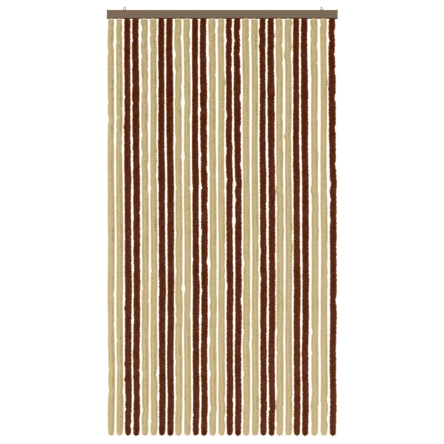 Rideau anti-insectes en chenille Marron et beige 118 x 220 cm - 3