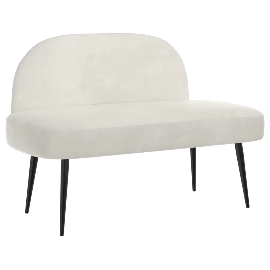 Banc rembourré avec dossier Crème 110 x 60 x 76 cm Velours - 2