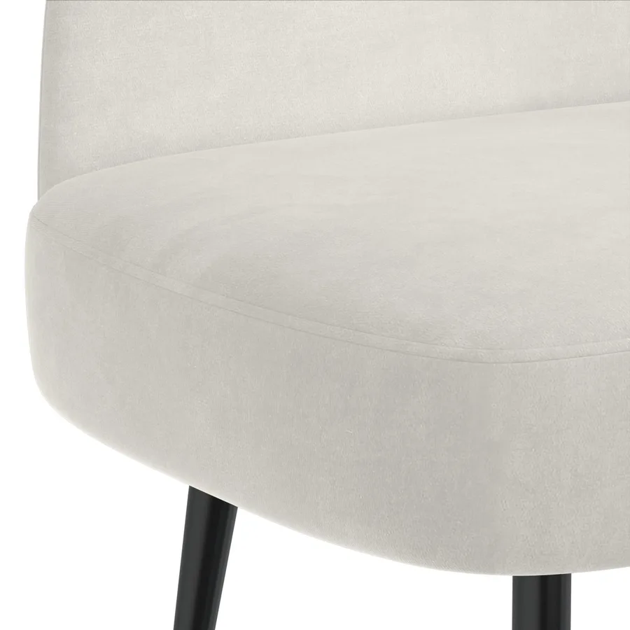 Banc rembourré avec dossier Crème 110 x 60 x 76 cm Velours - 5