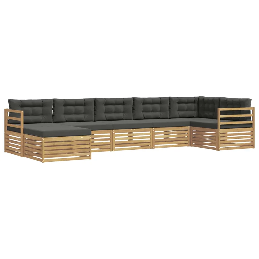 Ensemble de canapés d'extérieur 7 pc Blanc et anthracite - 2
