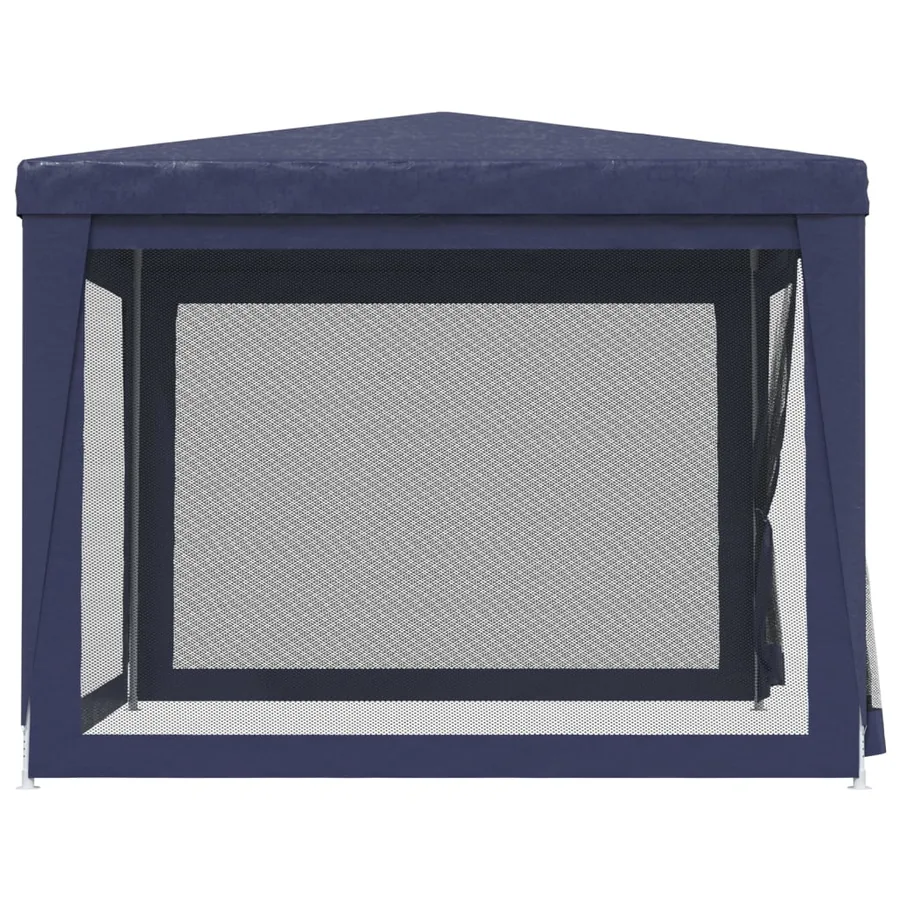 Tente de fête avec 4 parois latérales en maille Bleu 3x3 m PEHD - 4