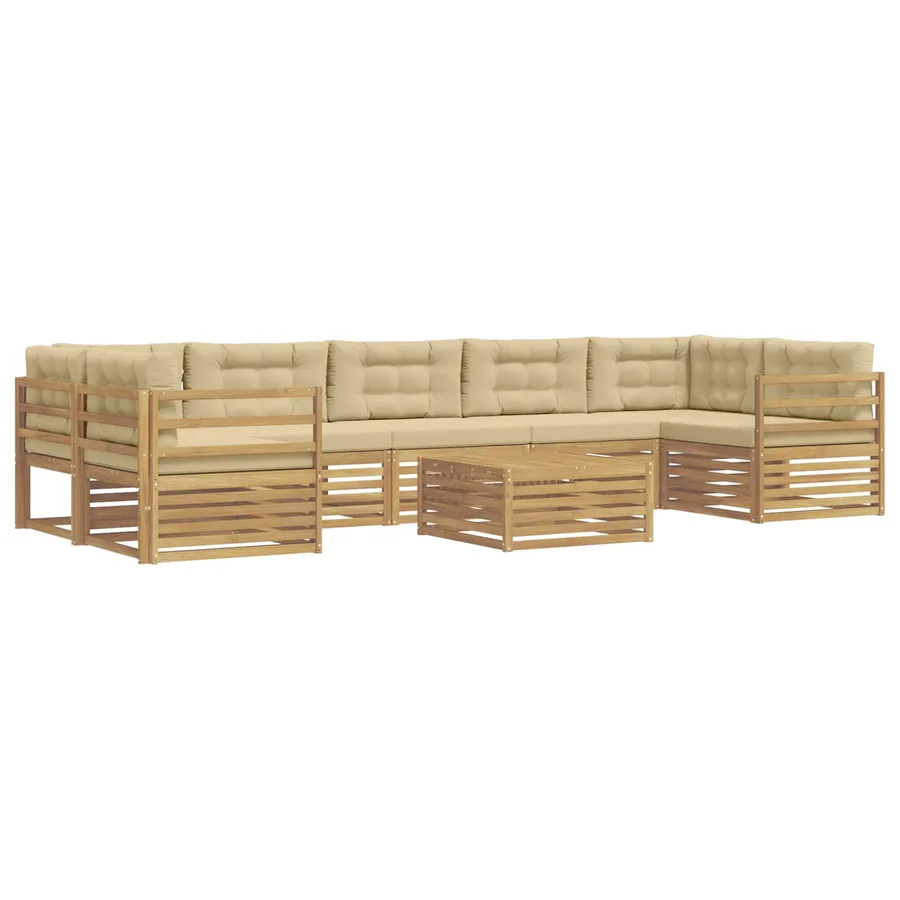 Ensemble de canapés d'extérieur 8 pc Blanc et Beige - 2
