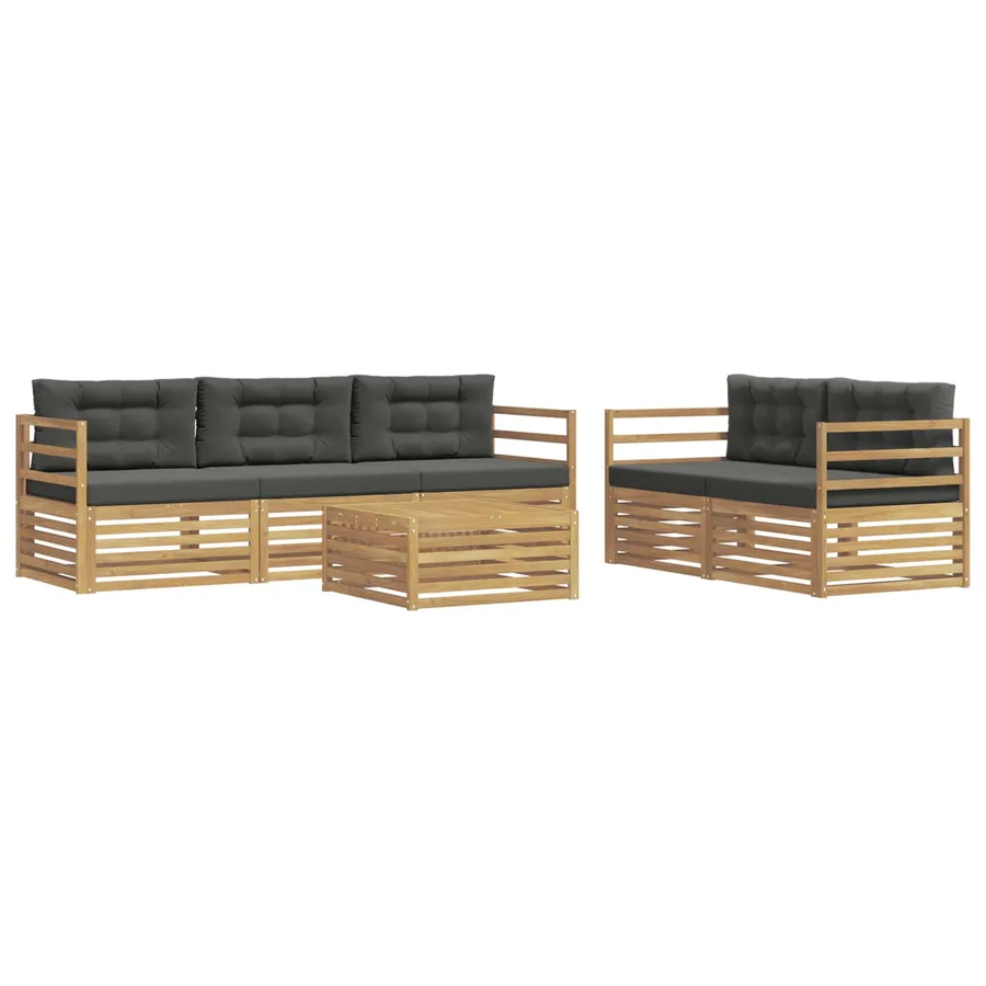 Ensemble de canapés d'extérieur 6 pc Blanc et anthracite - 2