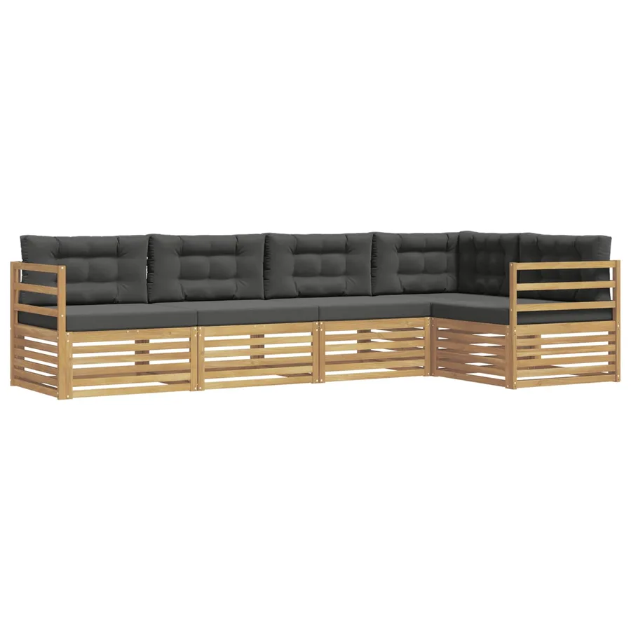Ensemble de canapés d'extérieur 5 pc Blanc et anthracite - 2
