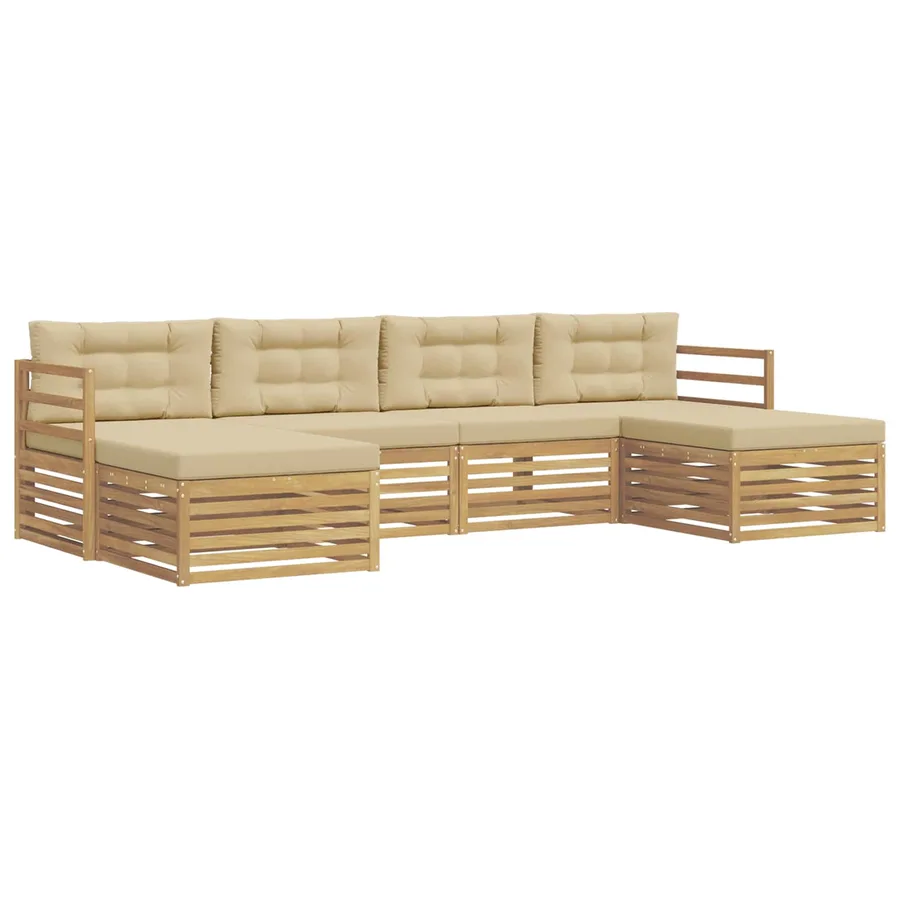 Ensemble de canapés d'extérieur 6 pc Blanc et Beige - 2