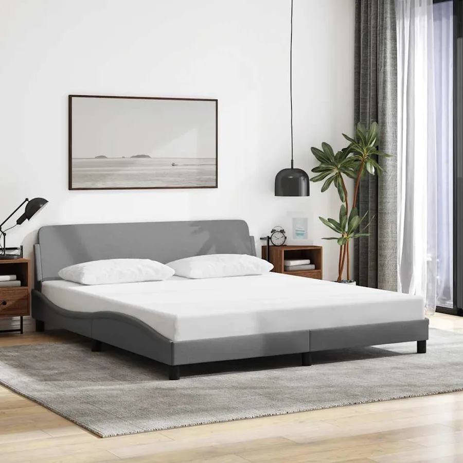 Cadre de lit Dover gris clair 183x213 cm tissu