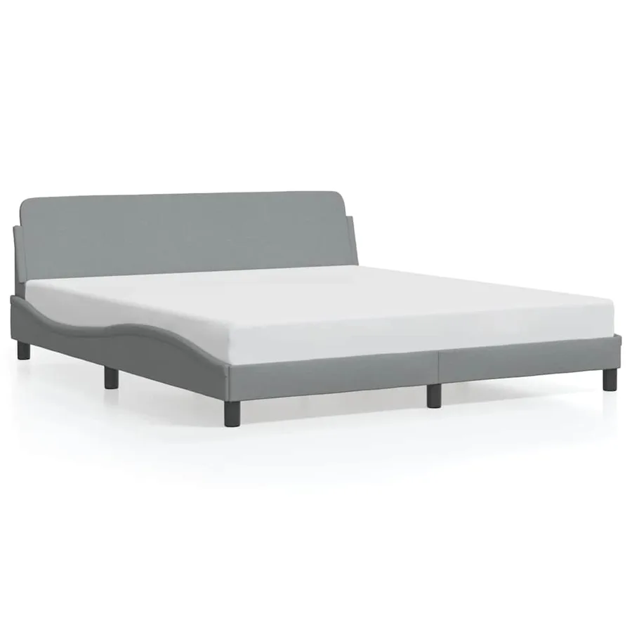 Cadre de lit Dover gris clair 183x213 cm tissu - 2