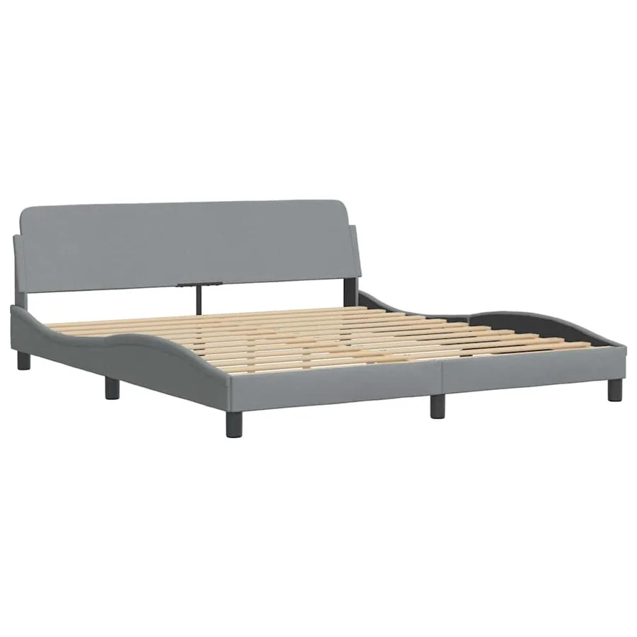 Cadre de lit Dover gris clair 183x213 cm tissu - 3