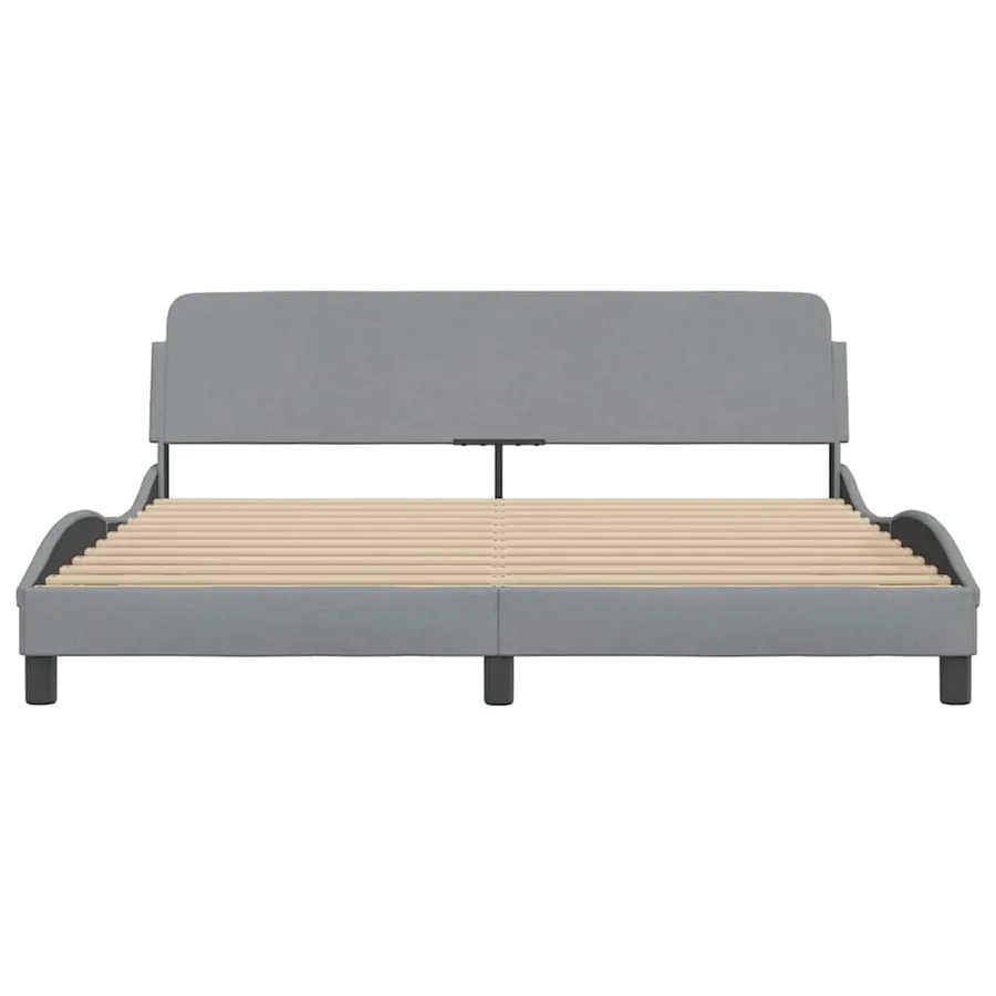 Cadre de lit Dover gris clair 183x213 cm tissu - 4