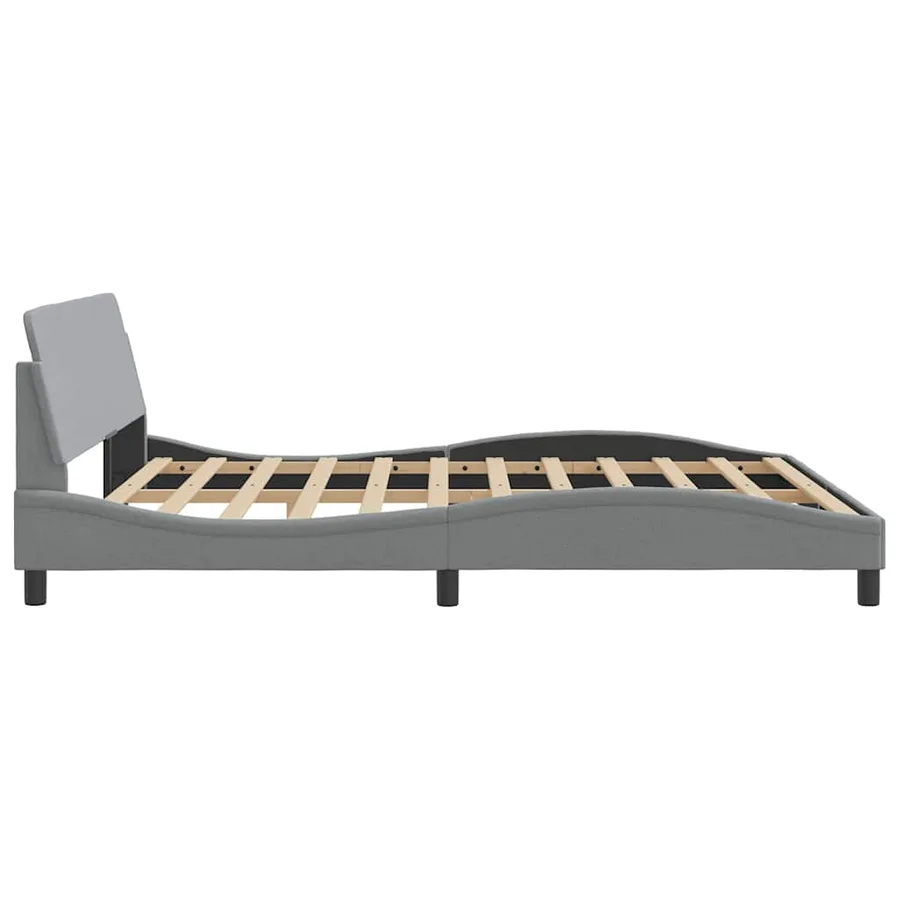 Cadre de lit Dover gris clair 183x213 cm tissu - 5