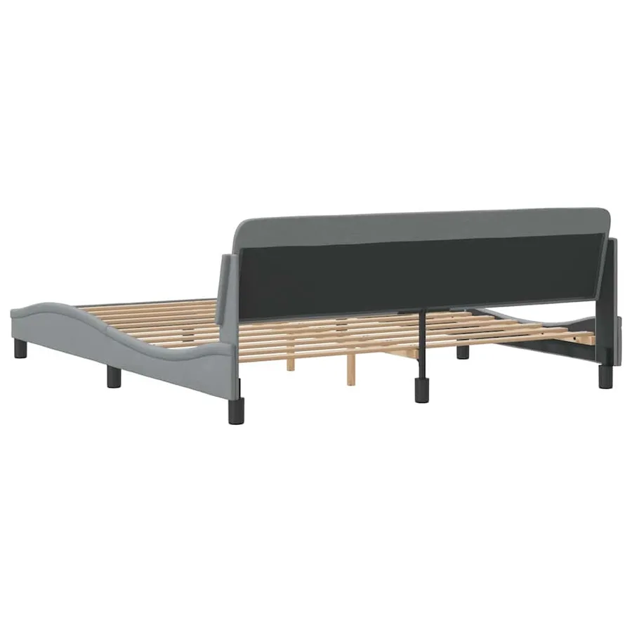 Cadre de lit Dover gris clair 183x213 cm tissu - 6