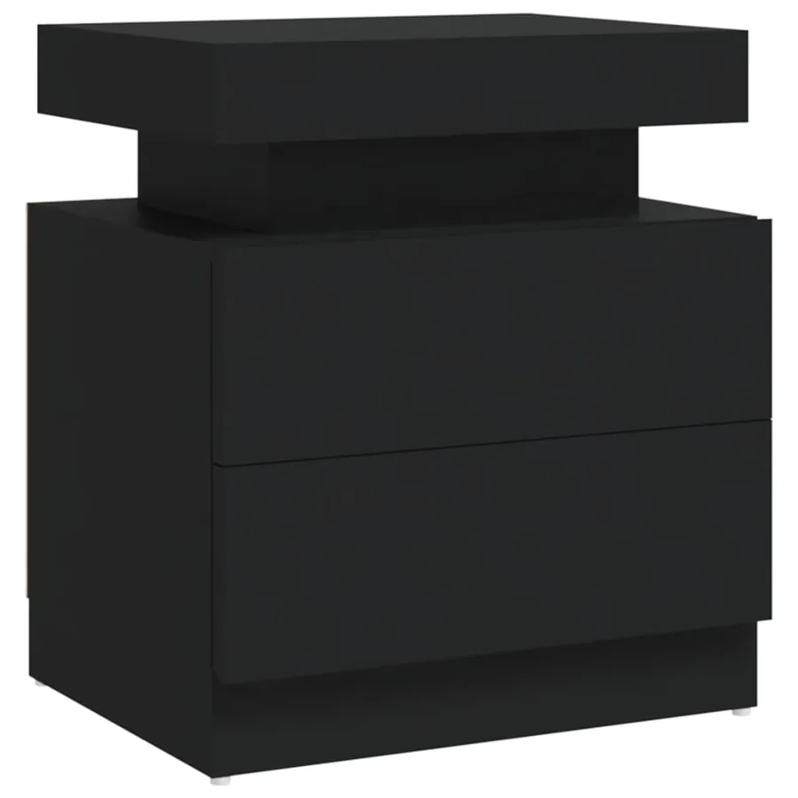 Table de chevet Noir 45x35x52 cm Aggloméré - 2