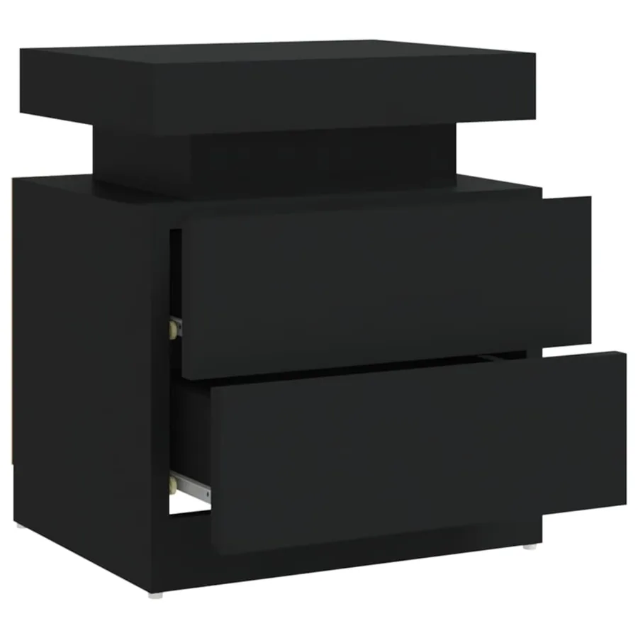 Table de chevet Noir 45x35x52 cm Aggloméré - 6