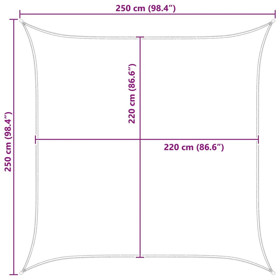 Voile d'ombre Gris clair et blanc 2,5 x 2,5 m - 10