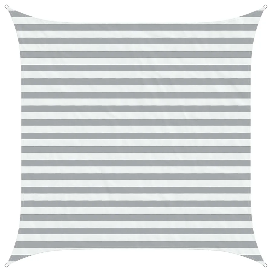 Voile d'ombre Gris clair et blanc 2,5 x 2,5 m - 2