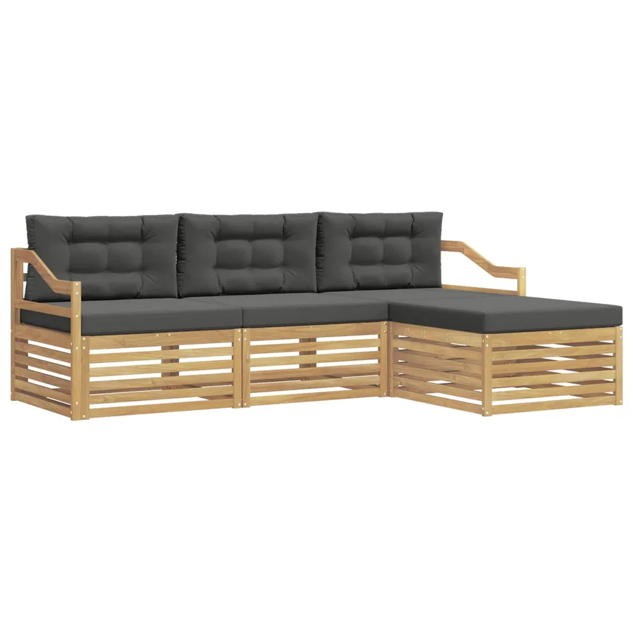 Ensemble de canapés d'extérieur 4 pc Blanc et anthracite - 2