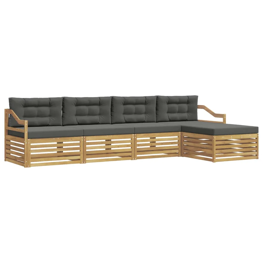 Ensemble de canapés d'extérieur 5 pc Blanc et anthracite - 2