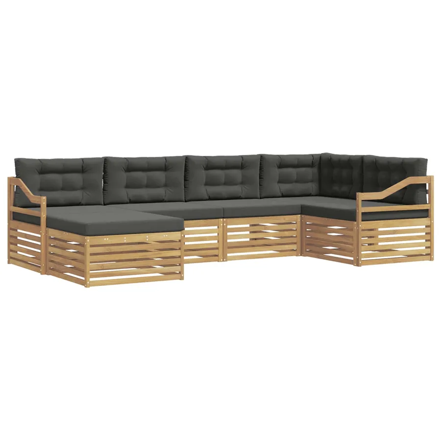 Ensemble de canapés d'extérieur 6 pc Blanc et anthracite - 2