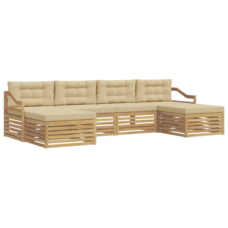 Ensemble de canapés d'extérieur 6 pc Blanc et Beige - 2
