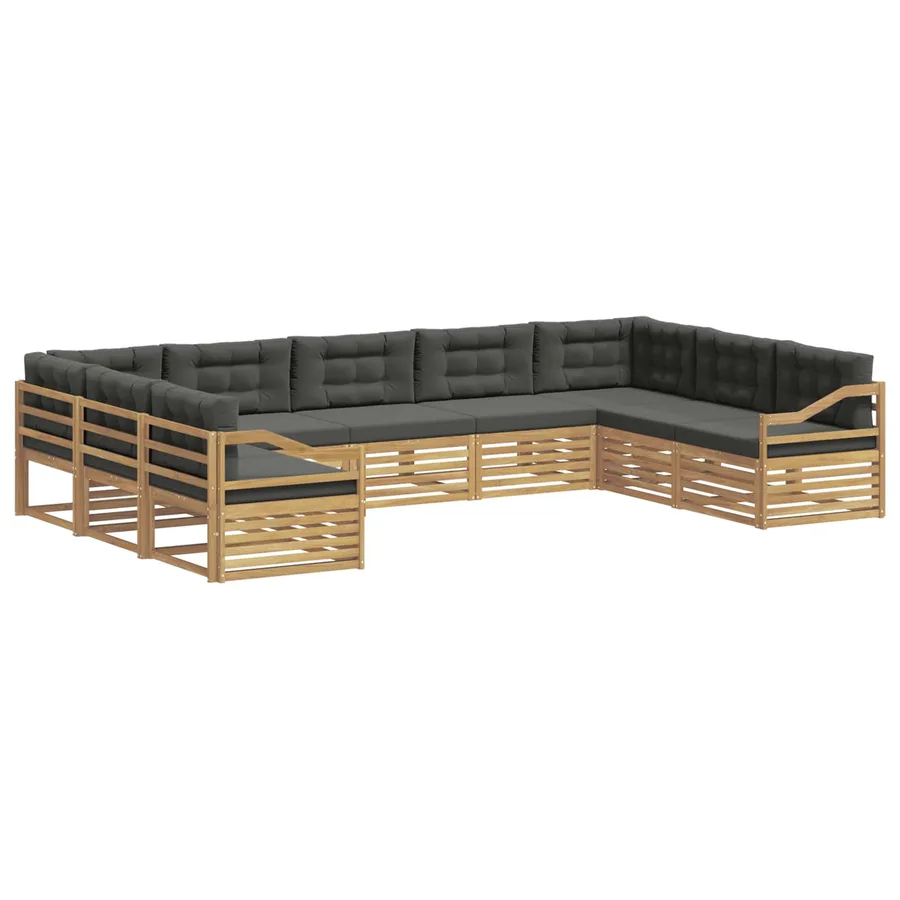 Ensemble de canapés d'extérieur 9 pc Blanc et anthracite - 2