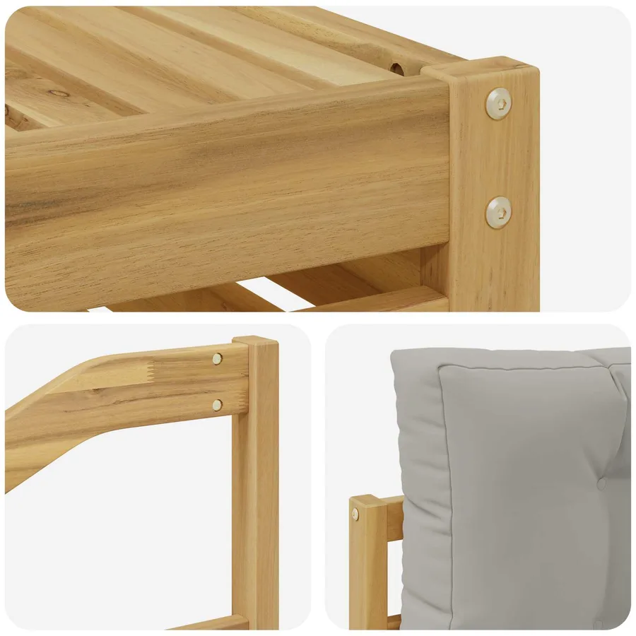 Ensemble de canapés d'extérieur 7 pc Blanc et gris clair - 6