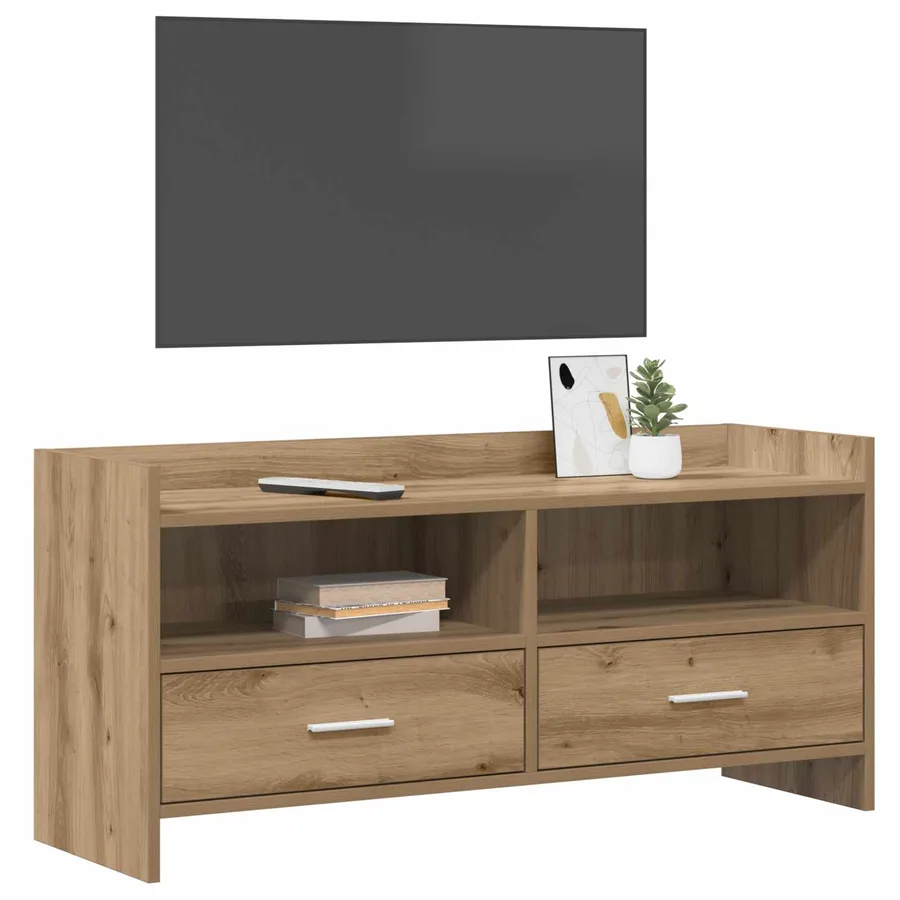 Meuble TV 100 x 33 x 47 cm Chêne artisanal Bois d'ingénierie - 3