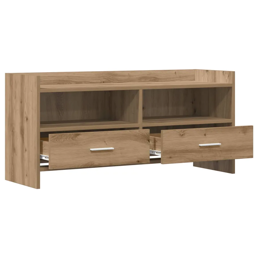 Meuble TV 100 x 33 x 47 cm Chêne artisanal Bois d'ingénierie - 4