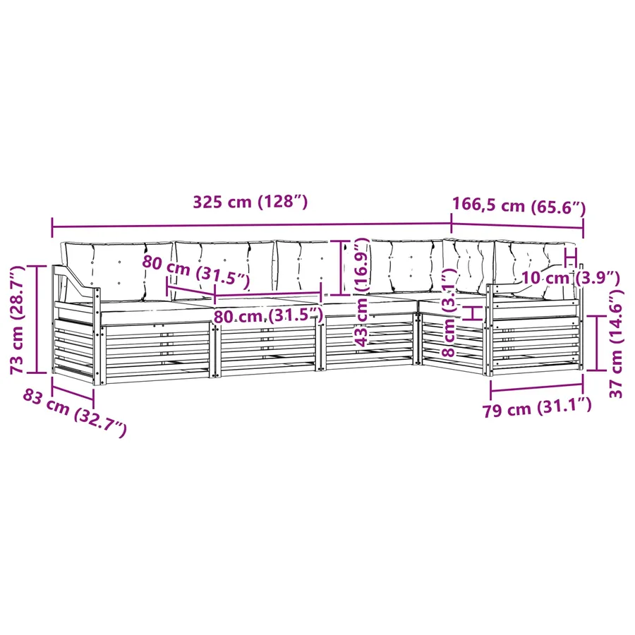 Ensemble de canapés d'extérieur 5 pc Blanc et gris clair - 8