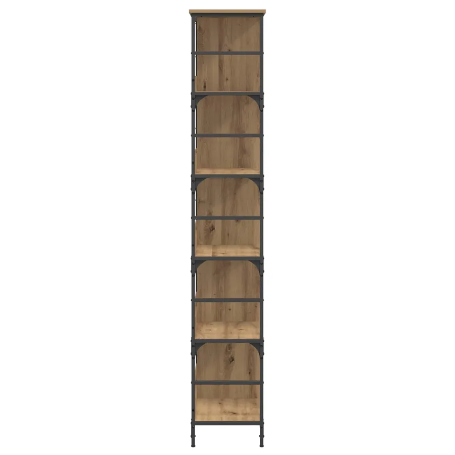 Étagère 4 niveaux 78,5 x 33 x 188,5 cm métal PB Chêne artisanal - 3