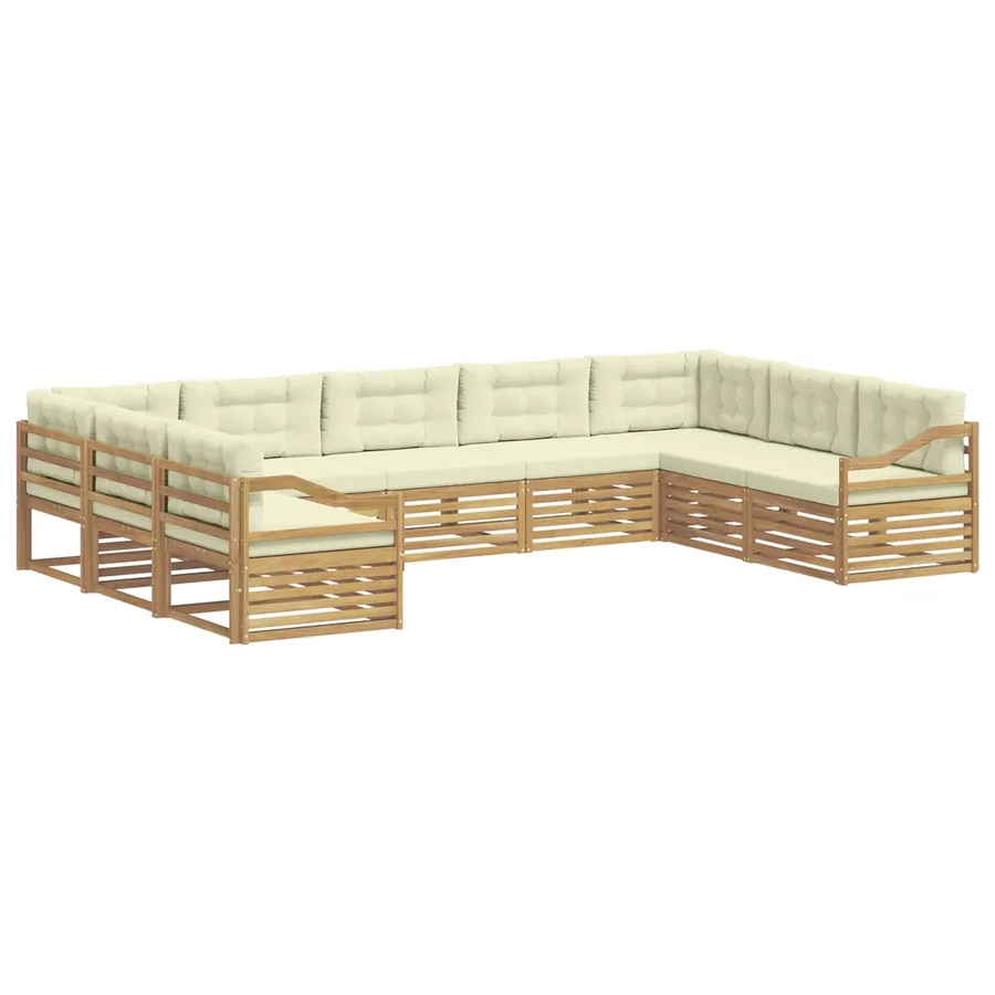 Ensemble de canapés d'extérieur 9 pc Blanc et crème - 2