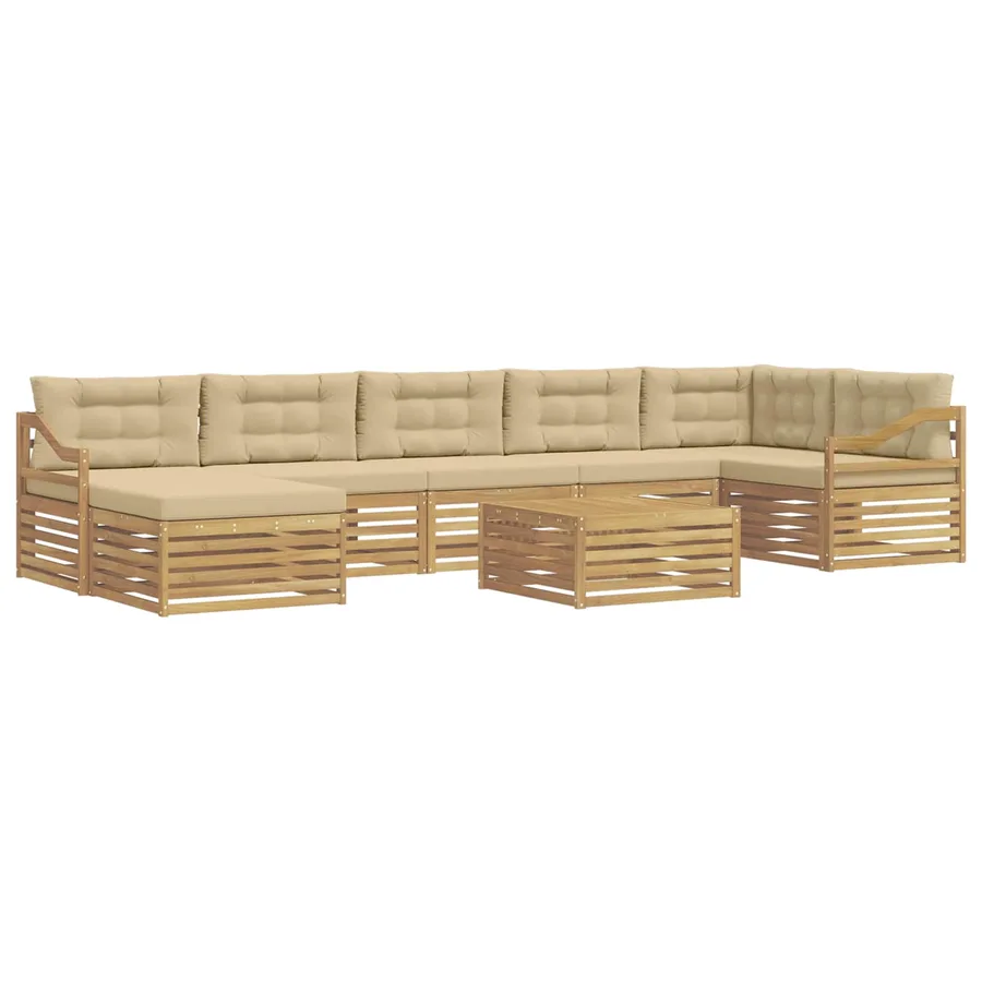 Ensemble de canapés d'extérieur 8 pc Blanc et Beige - 2