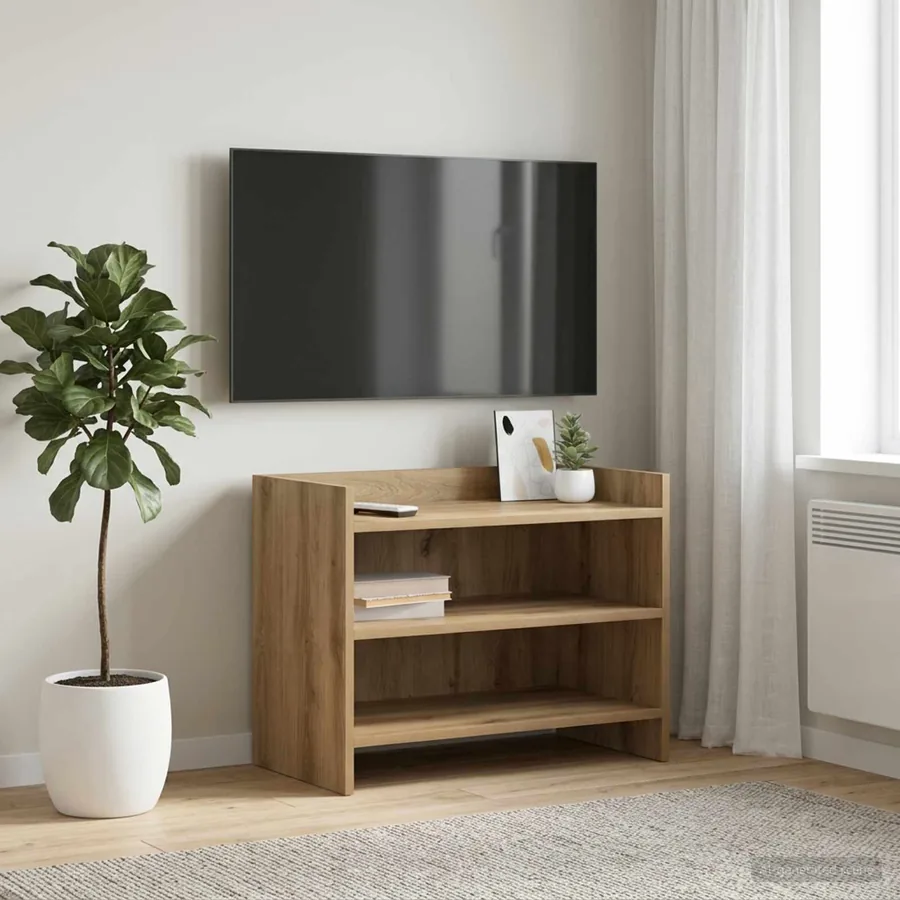 Meuble TV 60 x 33 x 47 cm Chêne artisanal Bois d'ingénierie