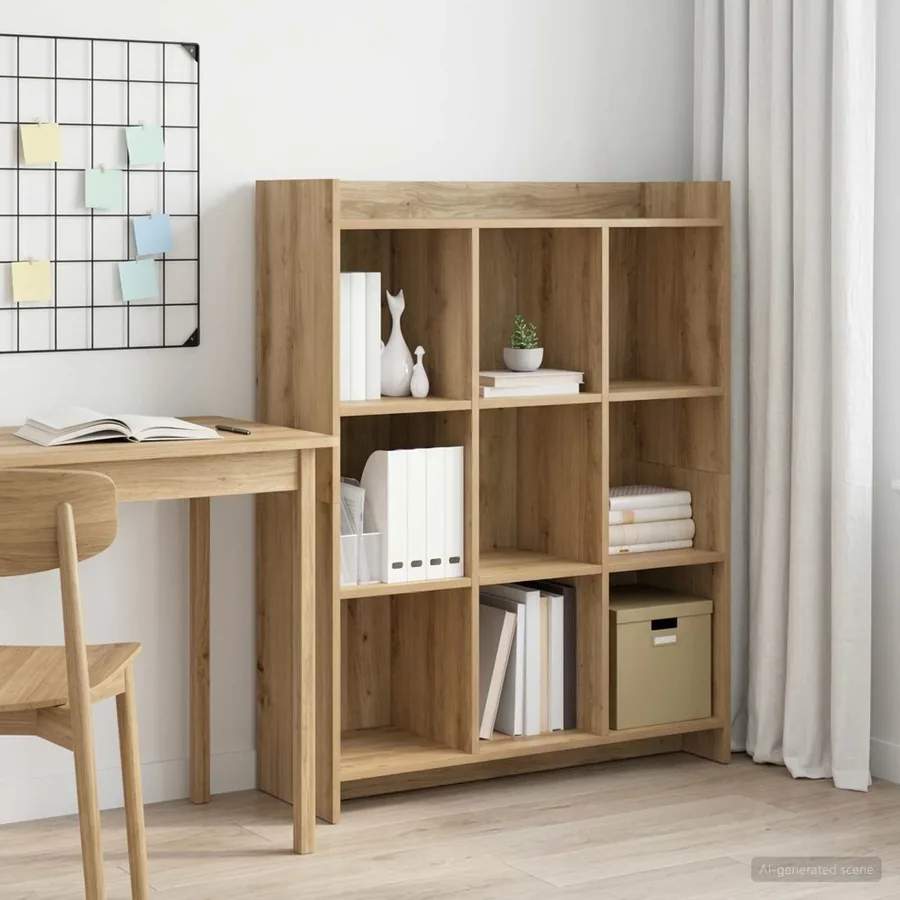 Bibliothèque 9 niveaux 87,5 x 30 x 111 cm Bois d'ingénierie