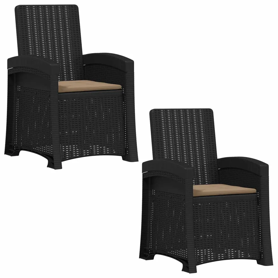 Chaise de jardin inclinable imitant le rotin 2 pcs PP - 2