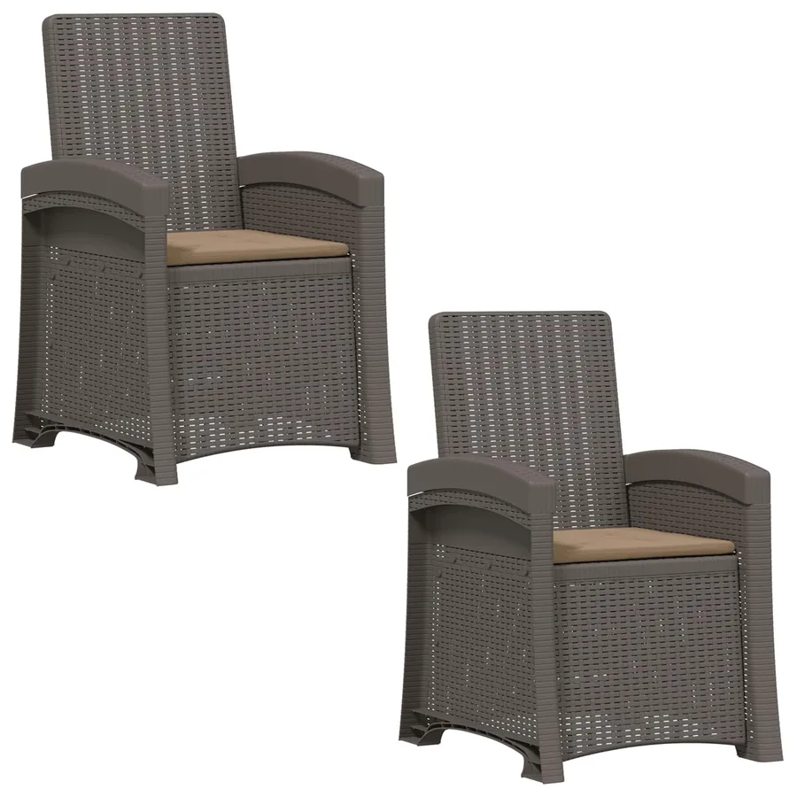 Chaise de jardin inclinable imitant le rotin 2 pcs PP - 2