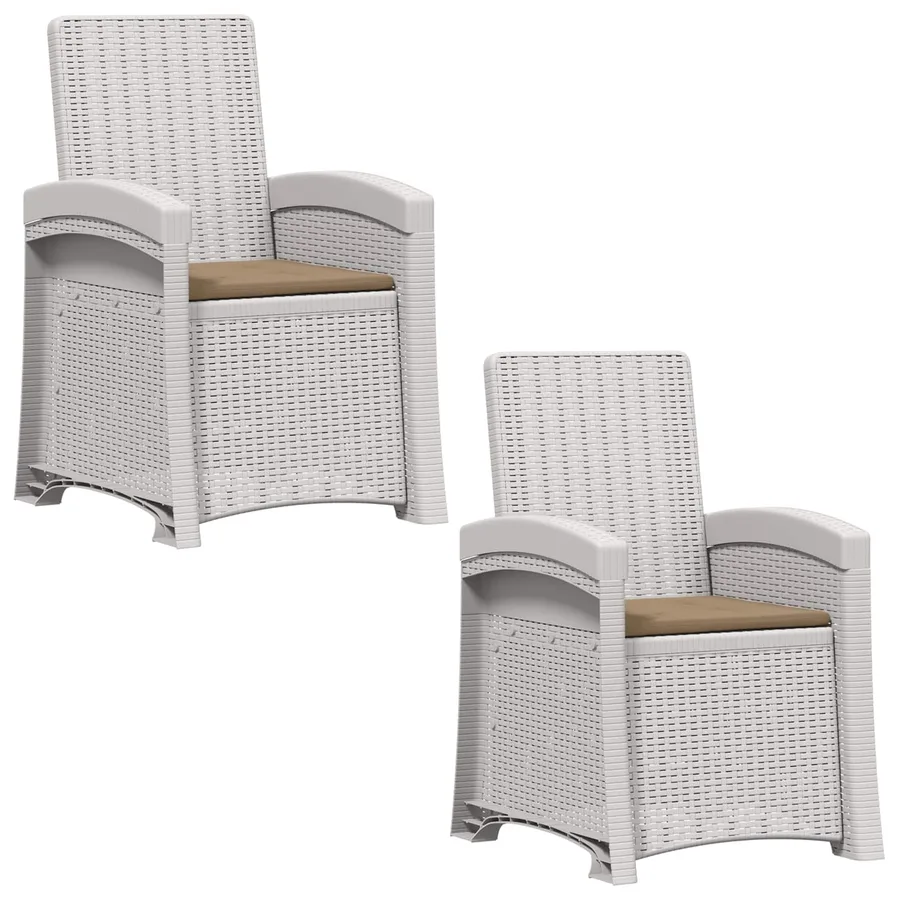 Chaise de jardin inclinable imitant le rotin 2 pcs PP - 2