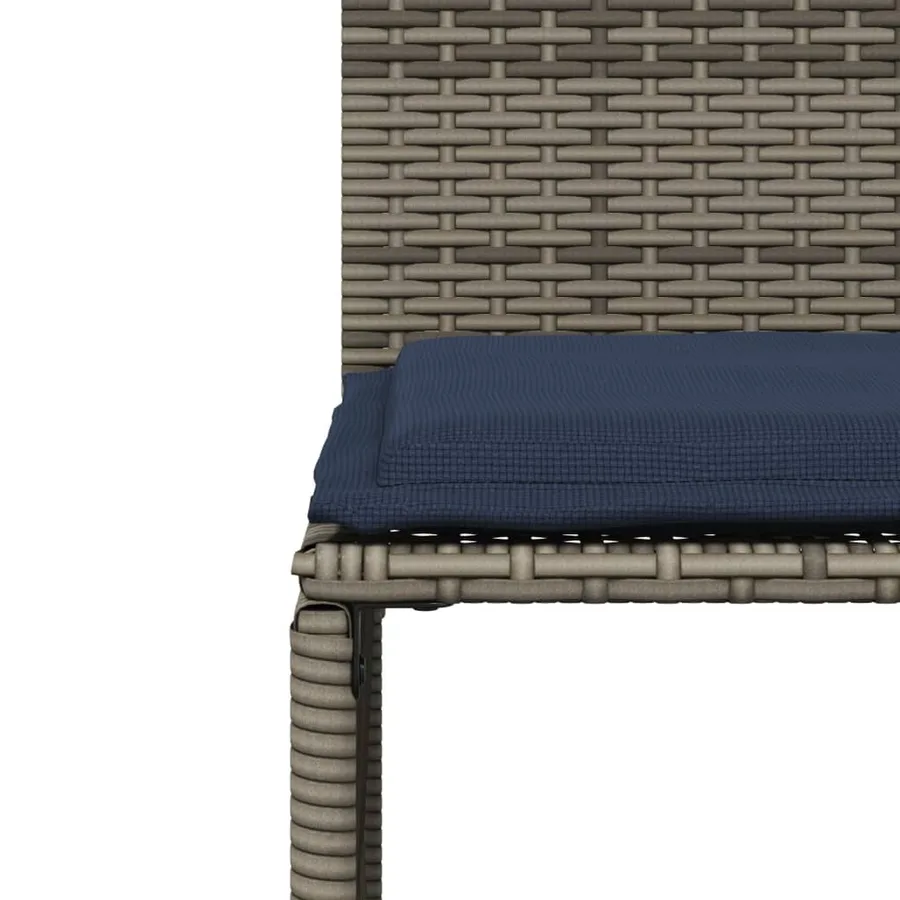 Ensemble à manger de jardin 7 pcs coussins gris résine tressée - 10