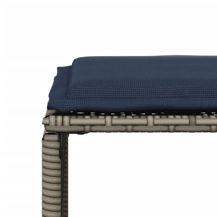 Ensemble à manger de jardin 7 pcs coussins gris résine tressée - 11
