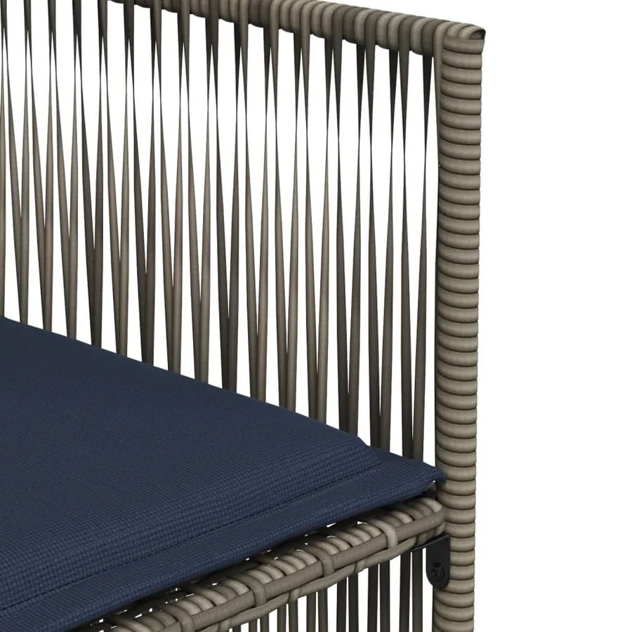 Ensemble à manger de jardin 7 pcs coussins gris résine tressée - 9