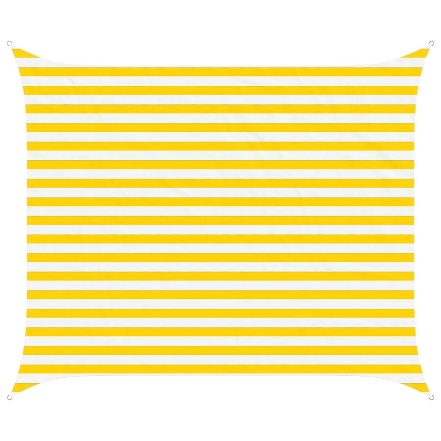 Voile d'ombre Jaune et blanc 2,5 x 3 m 100 % polyester Oxford - 2