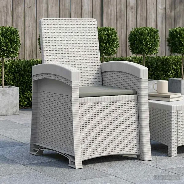 Chaise de jardin inclinable imitant le rotin PP