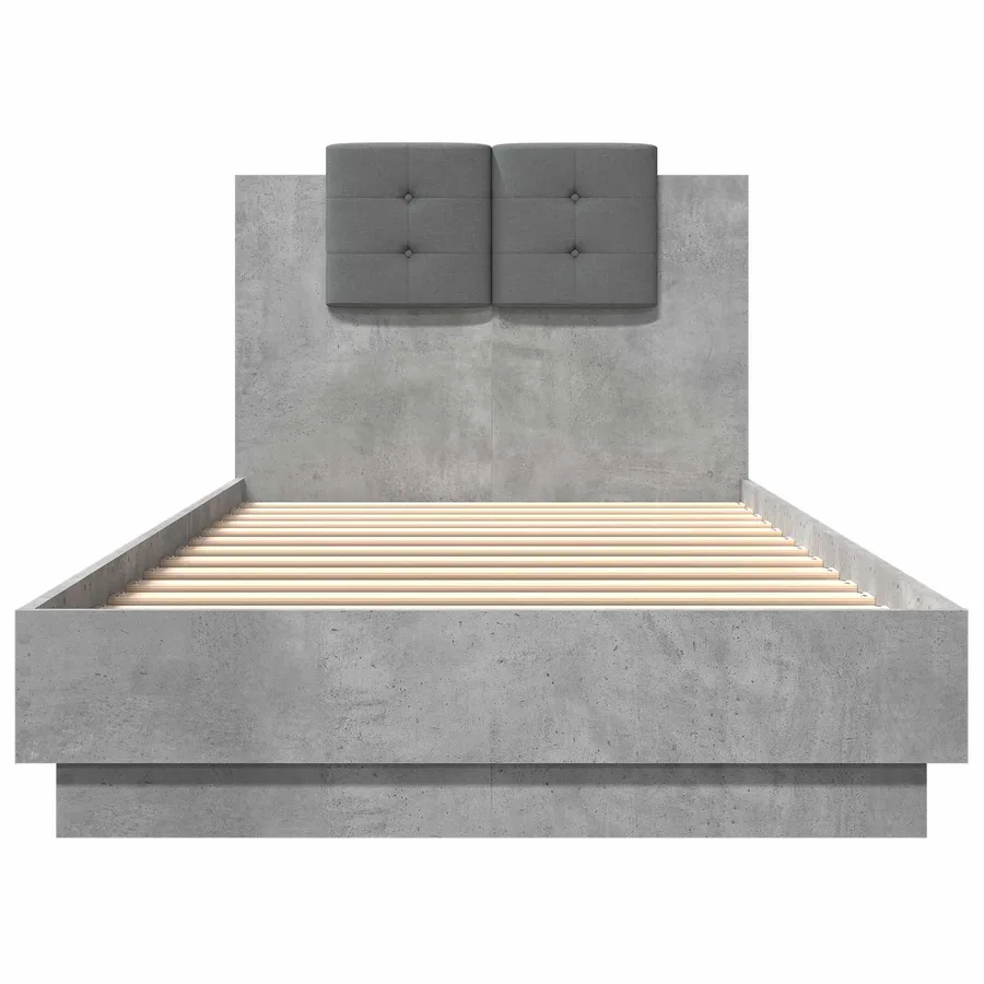 Cadre de lit avec tête de lit Gris béton 80 x 200 cm - 4