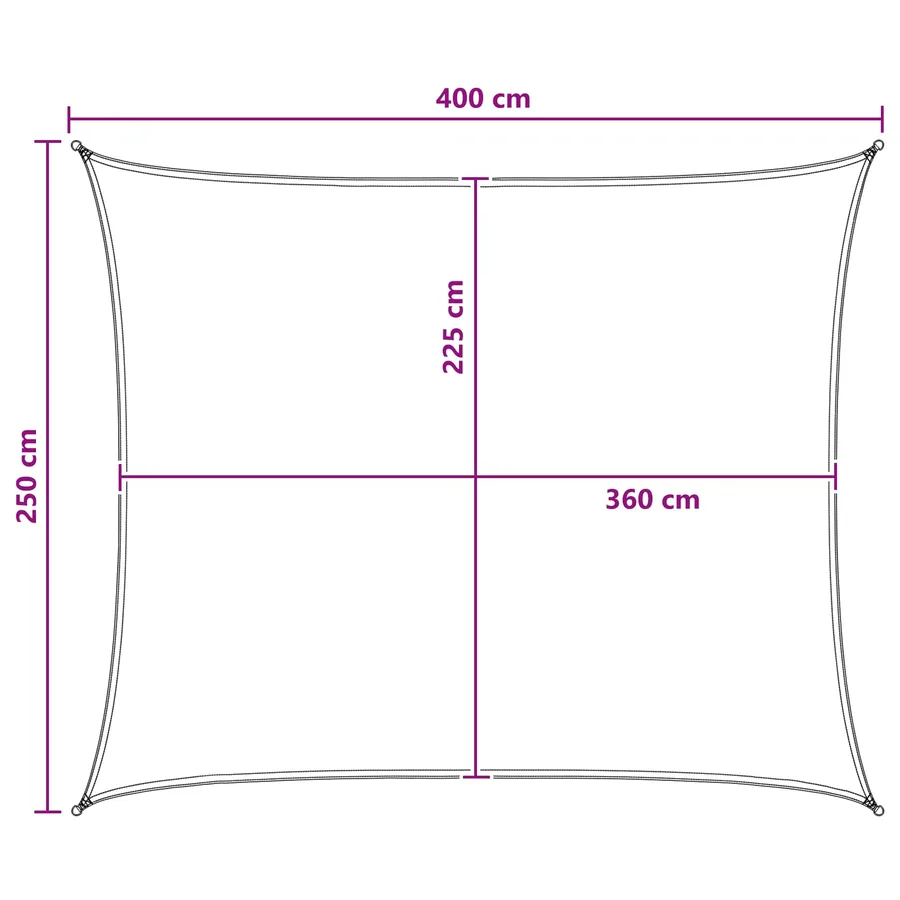 Voile d'ombre Gris clair et blanc 2,5 x 4 m HDPE - 8